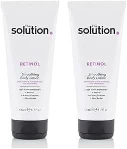 The Solution Retinol Smoothing Body Lotion (200ml). Retinol Cream with Shea Butter, Renewing Retinol Body Cream, Night Moisturiser, Day Cream for Body, Vegan & Cruelty Free Retinol Moisturiser
