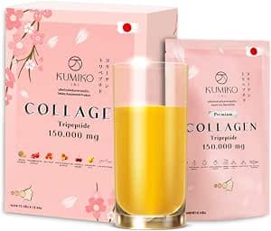 KUMIKO Collagen Tripeptide 150000mg Radiant Skin Natural Healthy Collagen Women Skin Care Nourishment Acne Blemishes Reduction Heals Dark Spot Organic Extract Supplement