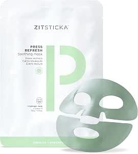 Press Refresh by ZitSticka, Exfoliating and Hydrating Sheet Mask to Soothe Acne-Prone Skin (1 Pack)