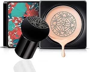 MYSHELL Mushroom Head Air Cushion CC Cream Foundation, Concealer Lasting Nude Makeup Moisturizing Pigment CC Liquid Foundation, Even Skin Tone Makeup Base Primer, (Natural)