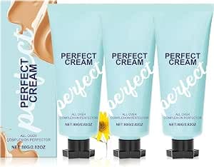 Supreme Creme All-Over Complexion Perfector, Long-Lasting Cc Cream Foundation, Cc Cream Body Coverage Perfector, Waterproof & Transfer-Resistant Skin Tint, Evens Skin Toneand Light Foundation (3 Pcs)