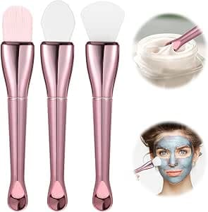 3 Pcs Silicone Face Mask Brush Skincare Facial Spa Spatula Beauty Mud Applicator Lotion Cream Brushes for Body Charcoal Mixed Mask Clay Modeling DIY