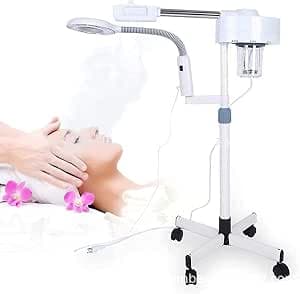 Magnifier, Two-in-one Professional Facial Steam Machine Magnifying Machine 3x/5x Floor-Standing Magnifying Glass with Light Salon Beauty Facial Cleansing Skin Care Equipment High 12