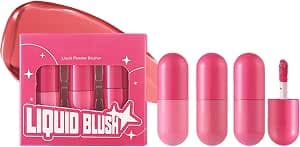Lesunbak Makeup Liquid Blush - Long Wearing Blush,Liquid Blusher Rouge Stick Lightweight Highlighter Naturally Sculpted Look for Beauty Makeup