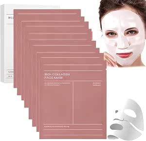 8 PCS Bio Collagen Face Masks, Real Deep Collagen Masks, Reduce Wrinkles, Overnight Treatment for Youthful Skin