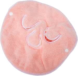 Housoutil Face Towel Mask Coral Fleece Facial Towel Soft Skin-friendly Face Beauty Care Mask Detachable Three-hole Band for Use Portable Comfortable Pink