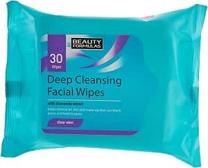 Beauty Formulas Clear Skin Deep Cleansing Facial Wipes 30'S