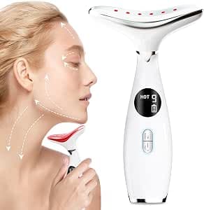 Beauty Massage Wand for Face and Neck, 3 Modes, 9 Vibration Frequencies, LED Heating, 3 in 1 Facial Sculptor for Home Skin Care, Facial Massage Tool