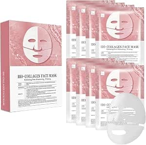 5PCS Collagen Face Mask Overnight, Bio Deep Collagen Mask, Collagen Face Masks, Bio Collagen Mask Overnight, Face Masks Beauty, Hydrating, Pore Minimizing, Firming, Brightening, Face Care