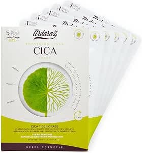 Ardaraz Repairing Moisturising Sheet Mask with Cica Concentrate (Centella Asiatica) and Hyaluronic Acid. Face Masks Beauty for Deep hydration with instant effect. Vegan Face Mask Set 5 pcs
