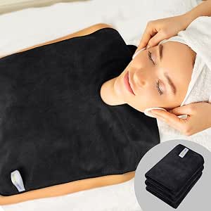 SINLAND Microfiber Esthetician Towels for Facials Mask Removing Face Wrap Soft Facial Cloth with Split Design Spa Towels for Facial Steam Massage and Cleansing 3Pack