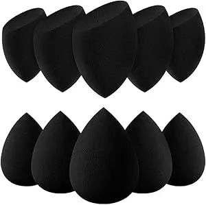 10 Pcs Makeup Sponges Blender Set Beauty Cosmetic Foundation Blending Applicator Puff, Flawless For Liquid Cream Powder Puff