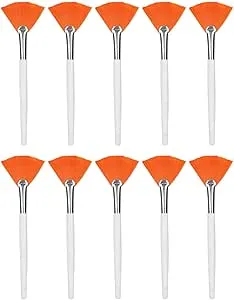 10pcs Face Brushes, Soft Facial Applicator Fan Brushes, High‑Quality Fiber Hair, Easy to Spread, A‑Shaped Design, Suitable for Beauty Salons, and DIY Facial Masks at Home