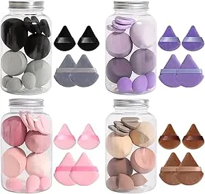 14/56pc Makeup Sponge Beauty Blen-der - Makeup Blenders Sponge Set | Soft Makeup Sponges Blender Powder P-uffs | Multi-color Beauty Sponge Foundation Blending Blender | For Dry & Wet For Liquid Creams