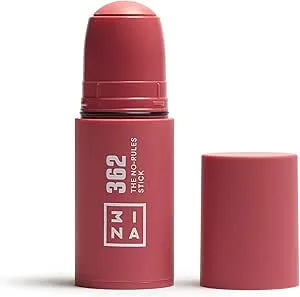 3INA MAKEUP - The No - Rules Stick 362 - Pink Blush Stick Matte for Sensitive Eyes Lips & Cheeks with Hyaluronic Acid - Cream Blush for a Natural Finish - Vegan - Cruelty Free