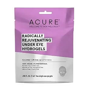 ACURE Radically Rejuvenating Under Eye Hydrogel Mask | 100% Vegan | Provides Anti-Aging Support | Cucumber & Silk Tree - Hydrates & Rejuvenates | 12 Count