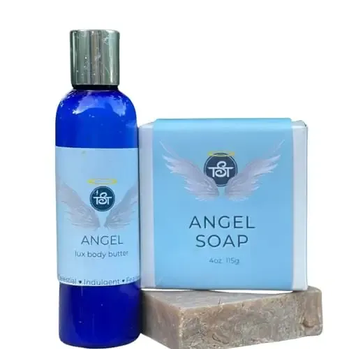 Angel Perfume Fragrance Soap Bar & Body Butter, Heavenly Scents Body Butter & Silky Softening Soap for Women, Daily Luxury Skincare Ritual