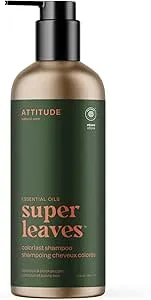 ATTITUDE Colorlast Hair Shampoo with Essential Oils, EWG Verified, Plant and Mineral-Based Ingredients, Vegan Beauty Products, Refillable Aluminum Bottle, Patchouli and Black Pepper, 473 mL