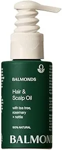 Balmonds Hair, Scalp & Beard Oil 50ml with Rosemary, Hemp & Tea Tree - Natural Conditioning Treatment for Dry, Itchy Scalps - Nourishes & Moisturizes