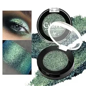 BEUSELF Glitter Multichrome Emerald Green Eyeshadow, Bright Dark Olive Green Gold Duochrome Eye Shadow Palette, Highly Pigmented & Long Lasting Cream Eyeshadows, Vegan Talc Free for Travel Size