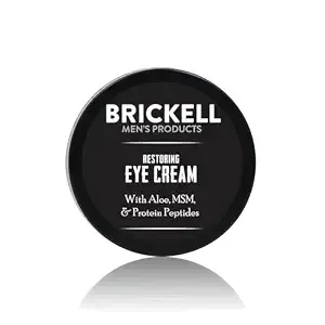 Brickell Men's Restoring Under Eye Cream for Men, Natural and Organic Anti Aging Eye Balm To Reduce Puffiness, Wrinkles, Dark Circles, Crows Feet and Under Eye Bags, 0.5 Ounce, Unscented