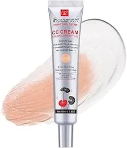 CC Cream with Centella, Tinted Moisturiser Face Women, Color Correcting Foundation, Skin Tone Makeup & Skincare, Concealer, Brightening, SPF 25, 45ml (Light)