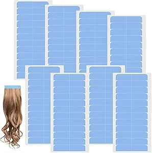 dinghaole Hair Extension Tape Tabs, 96 Pcs/8 Sheets Double Sided Adhesive Tapes in Hair Extensions, Durable & Waterproof, for Hair Extensions, Wigs, and Hairpieces, Tape Beauty Tools
