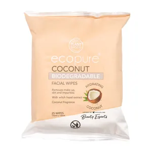 EcoPure Coconut and Witch Hazel Biodegradable Wipes 25 Pack