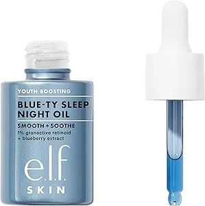 e.l.f. SKIN Youth Boosting Blue-ty Sleep Night Oil, Gentle Overnight Face Oil, Nourish Skin, Lightweight Formula, Vegan & Cruelty-Free