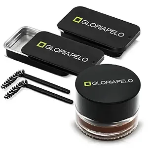 Eyebrow Gel and Brow Soap – Set of 2 Soap Eyebrow Kit with Spoolie and Eyebrow Pomade Dark Brown or Chocolate – Long-Lasting, Waterproof Vegan Formula – Natural Eyebrow Effect