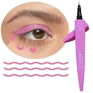 eyeliner liquid eyeliner pencil eyeliner waterproof Quick Drying Long Lasting Eye Makeup Color eyeliner pen Smudgeproof Longwearing with Ultra-Fine Tip (Pink)
