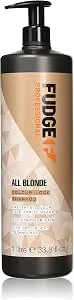 Fudge Professional All Blonde Colour Lock Shampoo, Bulk Size, Blonde Colour Protection, Bond Repair Technology, 1 Litre
