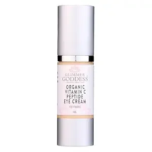 Glimmer Goddess Organic Peptide Eye Serum with Vitamin C – Hydrating & Revitalizing, 1 oz