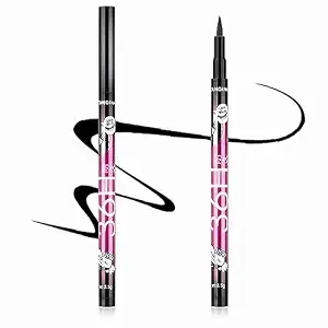 Gnker Eyeliner Waterproof Professional Liquid Long Lasting Cosmetics Eye Liner Pen Black 2 pcs