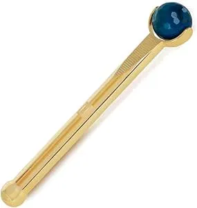 Haute Custom Beauty Blue and Gold Agate Roller Facial Massager Anti Aging Beauty Tool Rejuvenates Face and Neck Skin Promotes Facial and Neck Circulation 200g