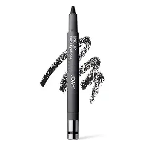 JOAH Beauty LINE UP Kohl Eyeliner, Ultra-Smooth & Highly Pigmented Silky Formula, Argan Oil Infused, Longwear, Transfer-Proof, Waterproof, Built-In Smudger & Sharpener - Charcoal