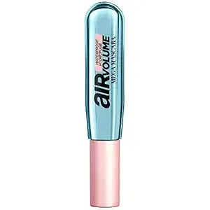 L'Oreal Paris Makeup Air Volume Mega Mascara, Lightweight & Long-lasting Volumizing Mascara for Voluminous Eyelashes, Waterproof Blackest Black, 0.3 Fl Oz