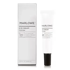 MARLOWE. No. 127 Mens Eye Cream with Vitamin C, Caffeine and Moisturizing Squalane for Puffiness, Wrinkles & Dark Circles, Targeted Under Eye Skin Care, 0.5 FL Oz