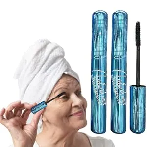 Mascara for Older Women 60 Plus, Mascara for Women over 60 with Thinning Lashes, Waterproof Mascara Black, Hypoallergenic Tubing Mascara Black Volume and Length for Sensitive Eyes (2 Pack)