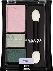 Maybelline New York Expert Wear Eyeshadow Trios, Perfect Pastels 15T Green Gardens, 0.13 Ounce