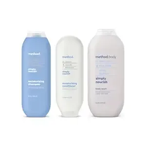 Method Simply Nourish Shower Set, 1 Shampoo, 1 Conditioner, 1 Body Wash, 3 CT