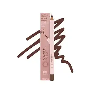Mineral Fusion Eye Pencil, Light Brown Eyeliner with Soothing Chamomile, Meadowfoam & Vitamin E, Velvety Smooth, Hypoallergenic Eye Makeup, Line & Define, Long-Lasting Eyeliner Pencil, Rough, 0.04 Oz