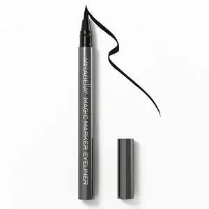 Mirabella Black Magic Marker Waterproof Liquid Eyeliner, Long-Lasting Smudge-Proof Matte Black Eyeliner with Felt Brush-Tip for Precise Controlled Application and Antioxidants Vitamin C and E