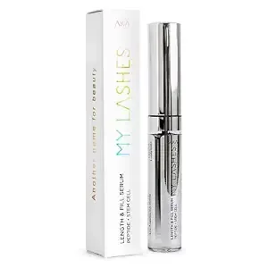 MY LASHES | Length and Fill Serum Peptide Stem Cell Eyelash Growth Enhancer & Brow Serum Lashes for Lash natural Eyelashes to Grow Thicker, Stronger, Healthier Brows 7.5 ml .25 fl oz