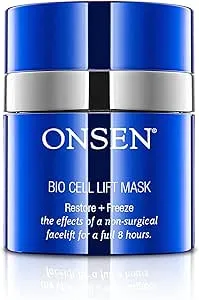 Onsen Non-Invasive Anti- Wrinkle Facelift - Smoothes Wrinkles, Repairs Skin - Secret Skin Care Professional Grade Mask with Long Term Benefits Bio Cell Lift Mask - 1 fl oz/30 ml