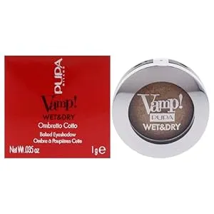 Pupa Milano Vamp! Wet And Dry Baked Eyeshadow - Brilliant, Highly Pigmented Colors - Light And Creamy Makeup Formula - Professional Quality Shimmer Powder Eye Shadows - 101 Precious Gold - 0.035 Oz