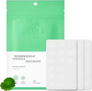 PURITO SEOUL Wonder Releaf Centella Spot Patch, Korean Centella, for Sensitive Skin, Soothing, Pimple Patches for Face, Spot Stickers, K-Beauty, 51 Count