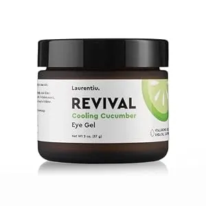 Revival Eye Gel by Laurentiu - Cucumber Eye Cream with Caffeine, Treats Under Eye Puffiness, Dark Circles, Eye Bags, Puffy Eyes, and Wrinkles for Instant Results of Anti Aging, 2 oz