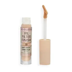Revolution, IRL Filter Finish Concealer, Full Coverage, Oil-Free, Long-Lasting & Lightweight Formula, Infused with Hyaluronic Acid, Vegan & Cruelty-Free, C6, 0.21 oz