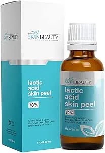 Skin Beauty Solutions Lactic Acid 70% Chemical Peel - Alpha Hydroxy (AHA) For Acne, Brightening, Wrinkles, Dry Skin, Age Spots, Uneven Tone, Melasma & More (1 Oz / 30 Ml)